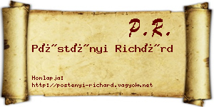 Pöstényi Richárd névjegykártya